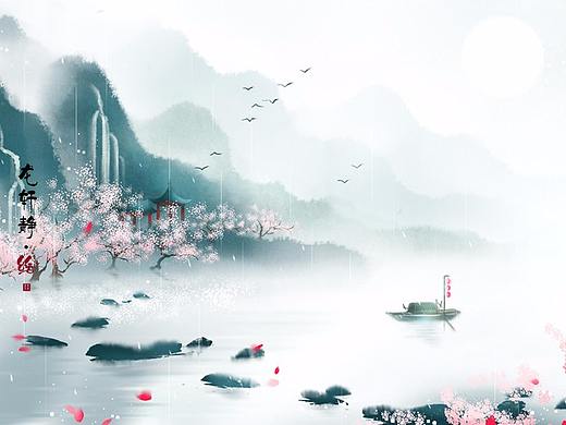  古风山水场景意境——熏风细雨水墨江湖