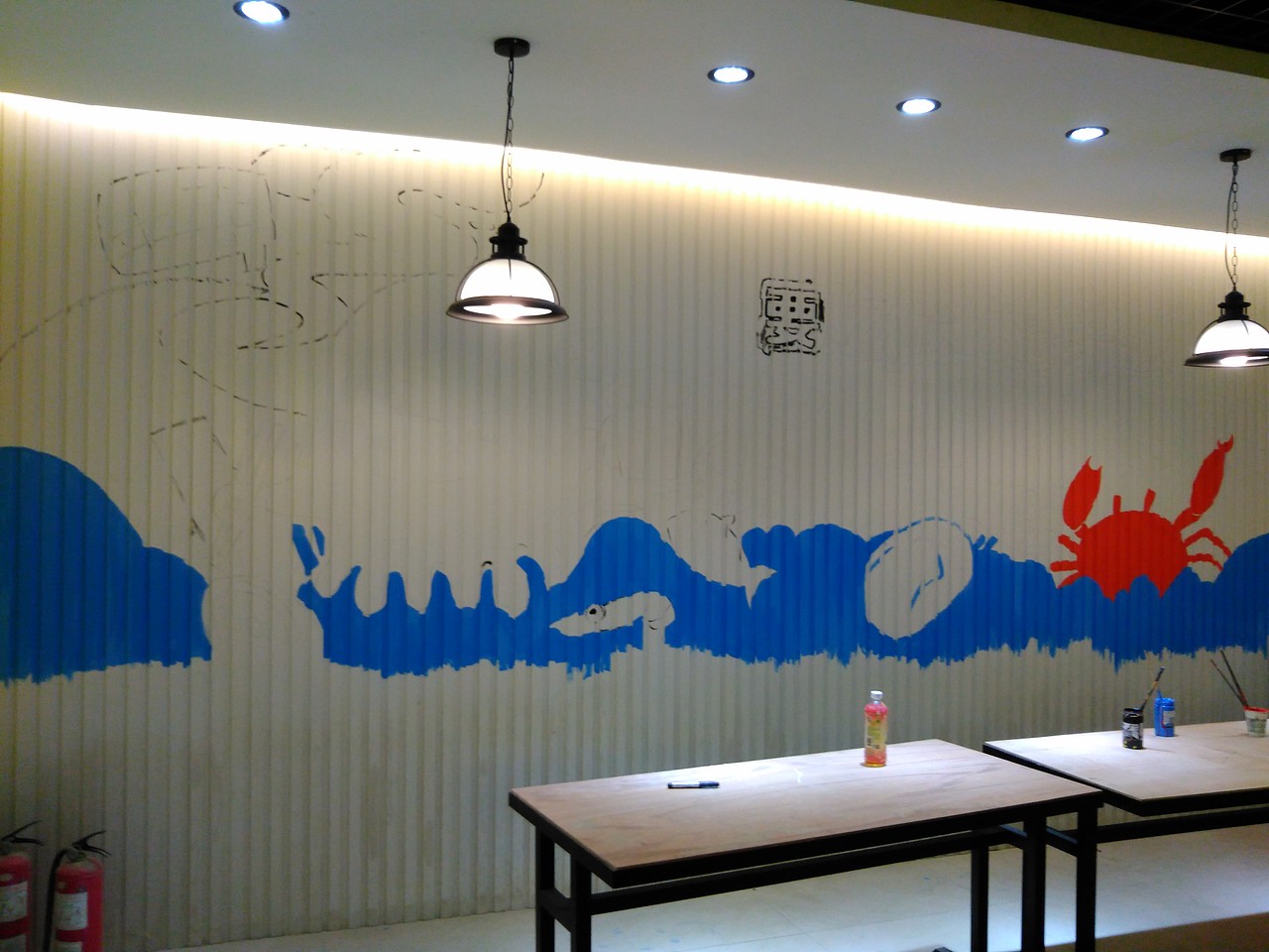 太原海鲜餐厅饭店彩绘墙绘（图ZNzQwNDk2MDQ=） - 商业插画 - 站酷设计师太原墙绘太原手绘原创素材 - 站酷ZCOOL