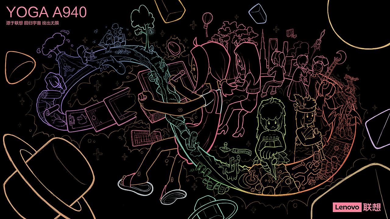 联想YOGA A940海报-----绘出无限（图ZMTcxNzkzNTAw） - 海报 - 站酷设计师蔡懒人原创素材 - 站酷ZCOOL