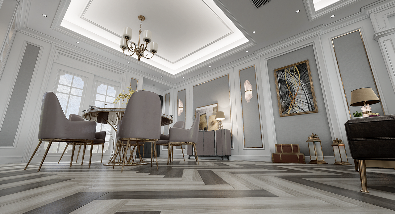 简欧系列 客餐厅（图ZMjE4NDU2MzI4） - 建筑/空间 - 站酷设计师VRcool原创素材 - 站酷ZCOOL