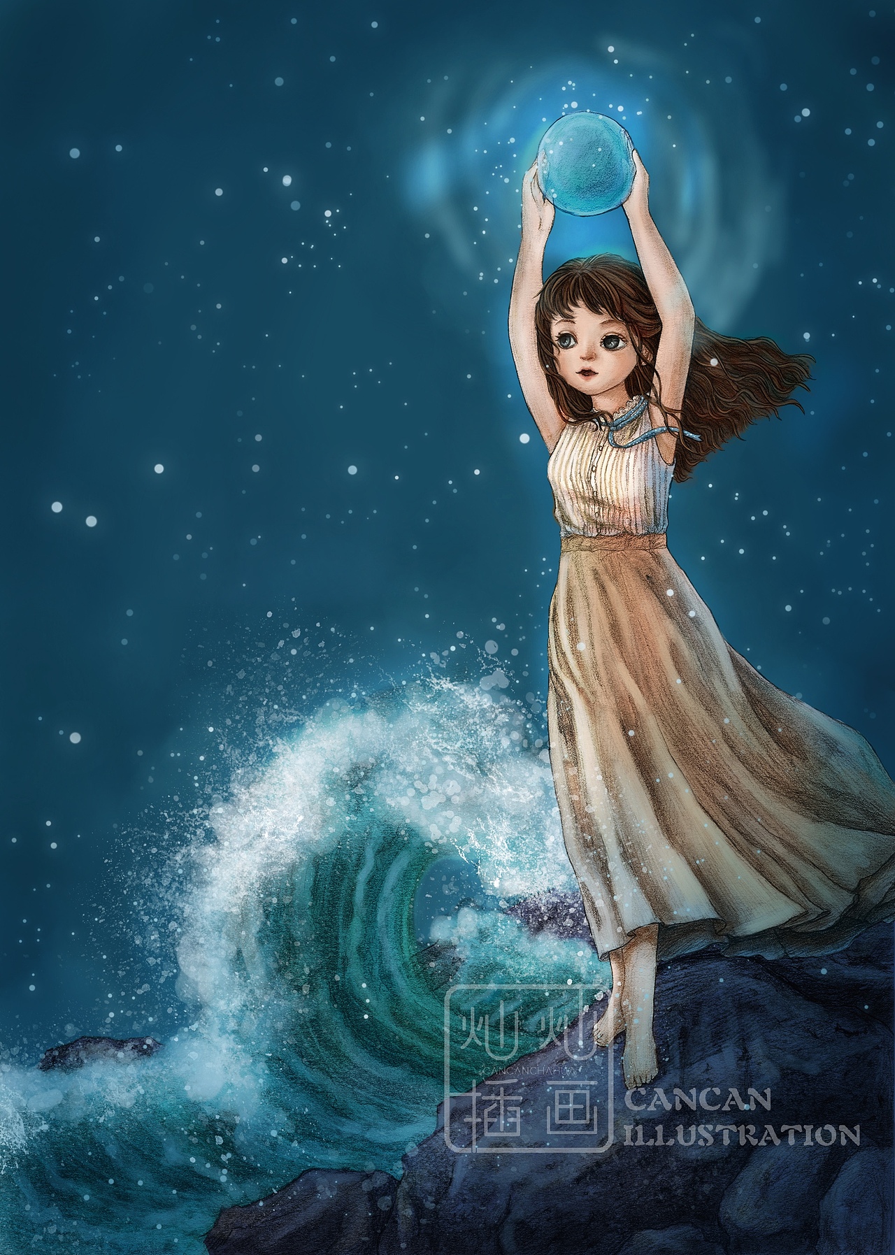 童话插图内页_鲸鱼的眼睛（图ZMjQxOTcyMzI0） - 儿童插画 - 站酷设计师灿灿插画原创素材 - 站酷ZCOOL