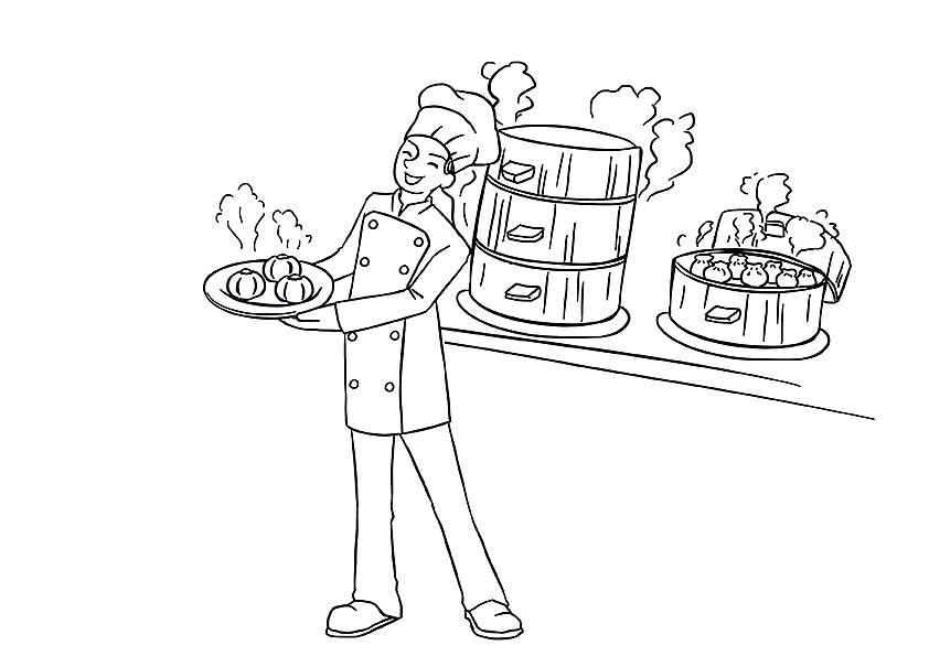 简笔漫画餐饮店插画（图ZNTc0MTg1MTI=） - 商业插画 - 站酷设计师圆蛋水彩绘原创素材 - 站酷ZCOOL