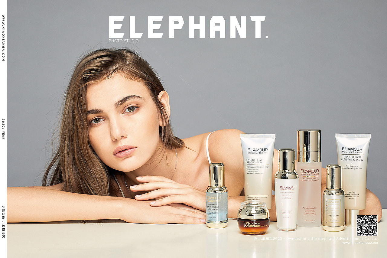 电商摄影化妆品模特图人像精修小象摄影