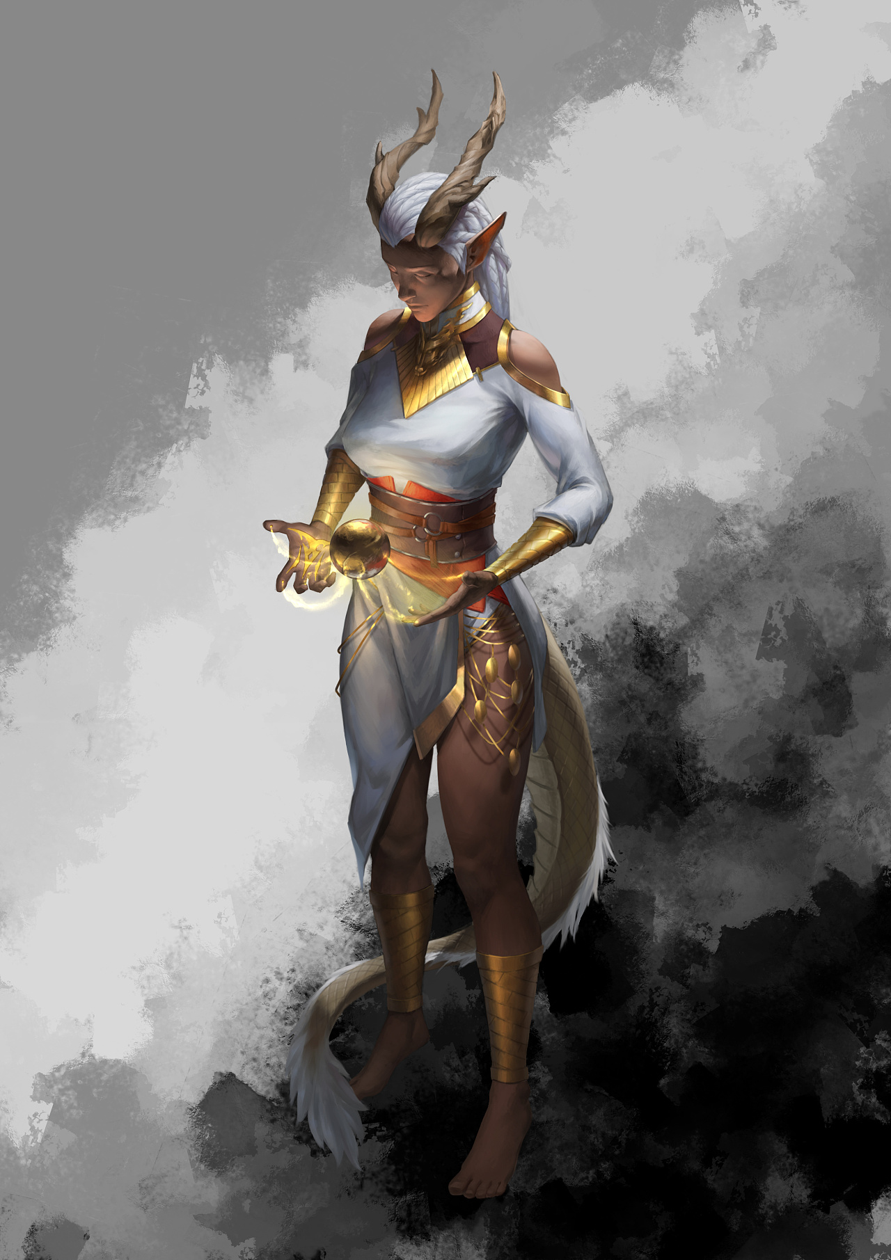 龙族女|插画|游戏原画|蓝七匹 - 原创作品 - 站酷 (zcool)