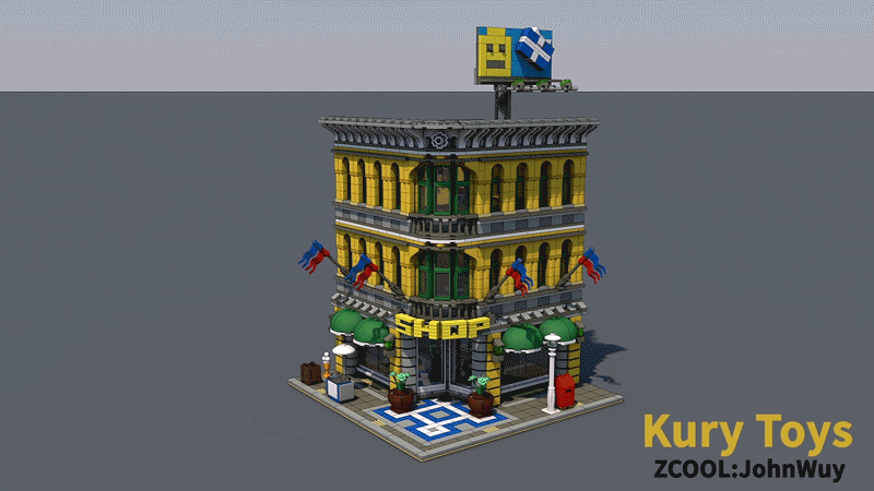 building blocks-积木拼搭10211场景模型+渲染