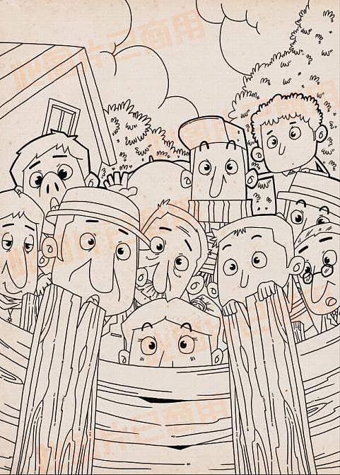 《夏洛的网》一页插画线稿