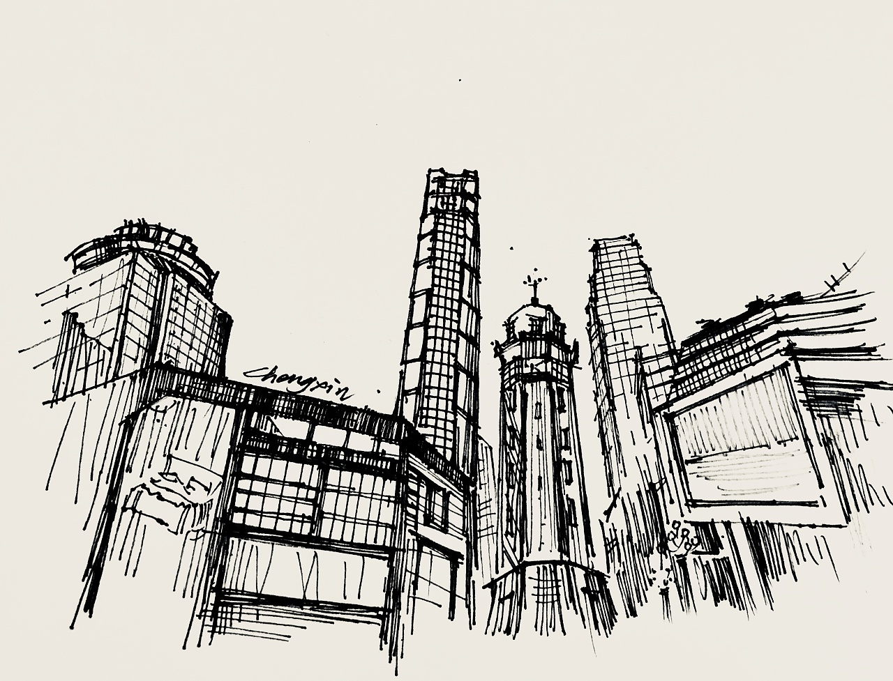 重庆特色建筑绘画图片