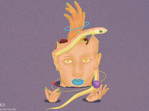 生命共存-蛇与男子