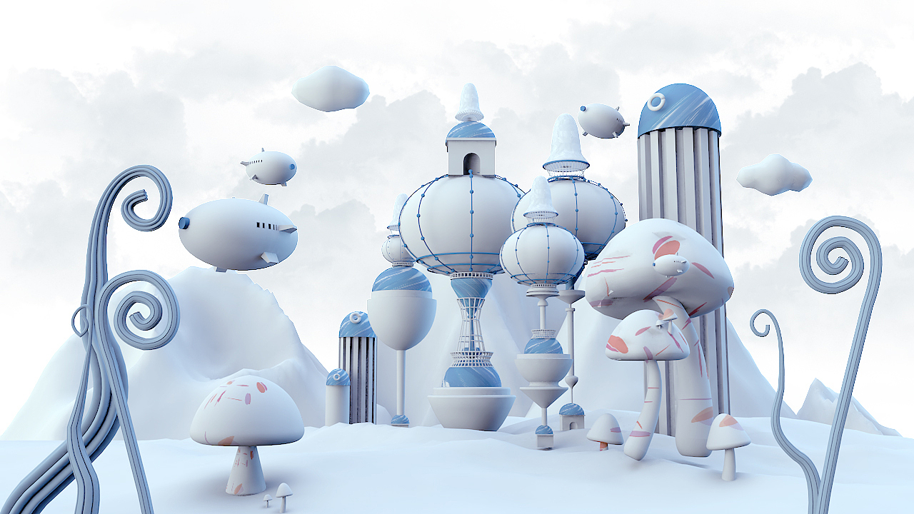 c4d|三维|场景|这个夏天丶_临摹作品-站酷zcool