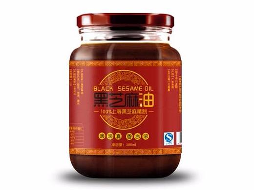 黑芝麻油瓶贴包装