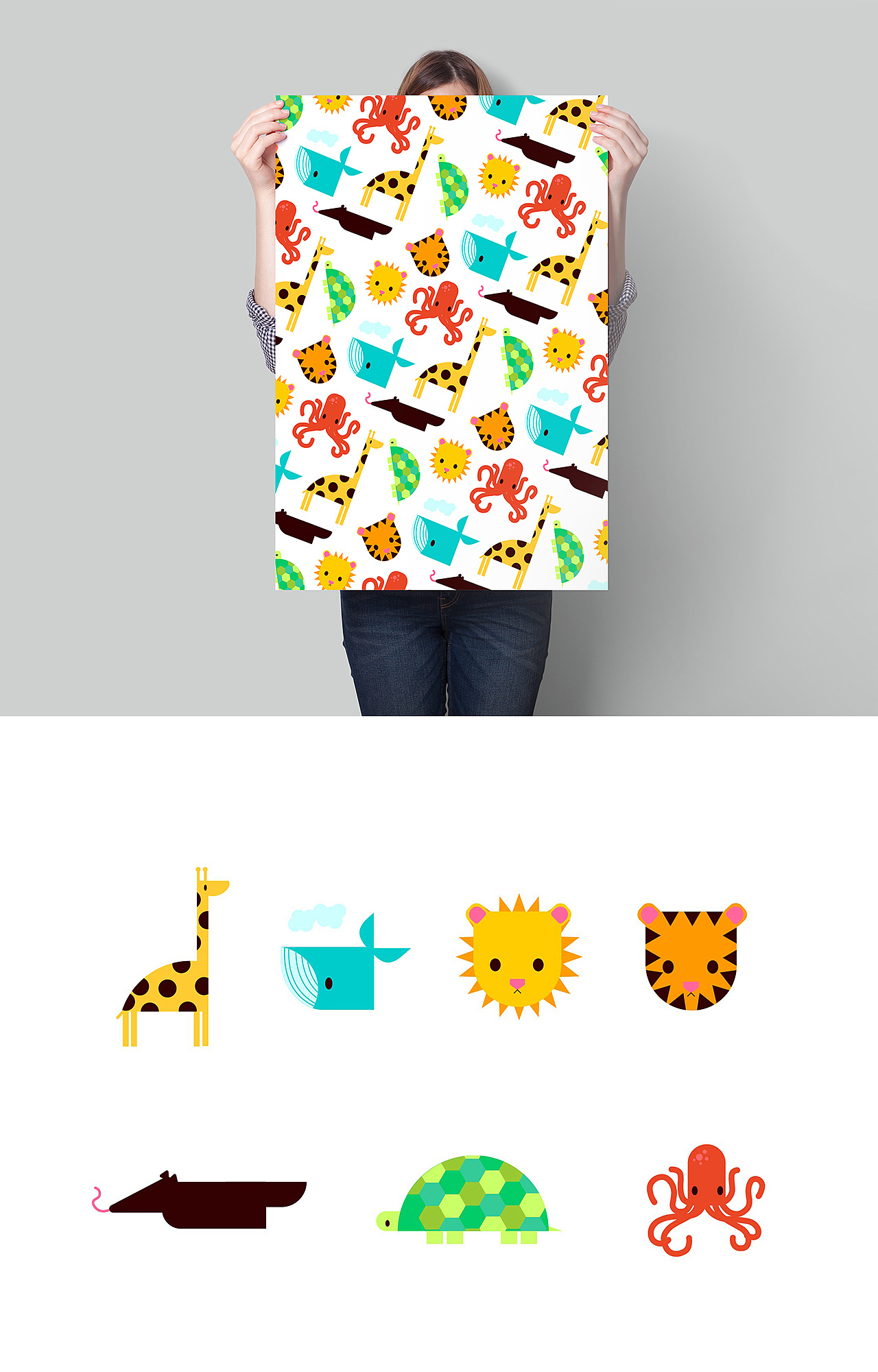 ai制作可爱的动物图案|插画|创作习作|夏日追光者 - 原创作品