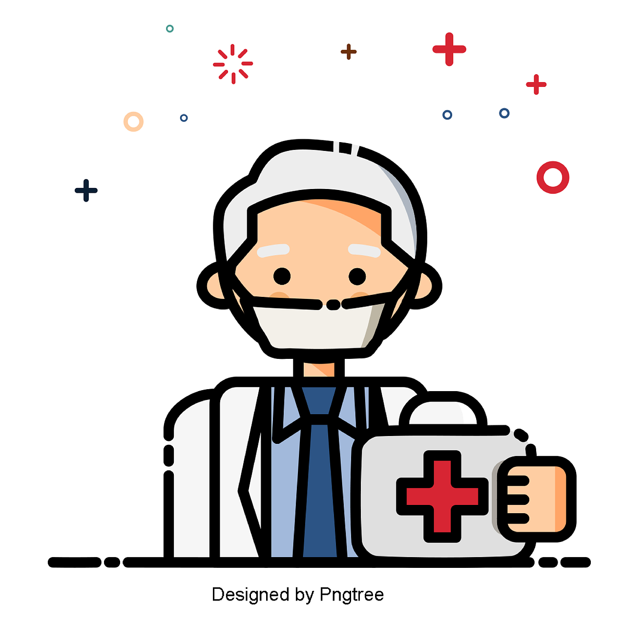 一组不同职业的线条风小图