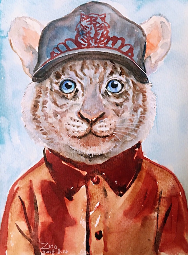 手绘水彩插画|拟人动物童话