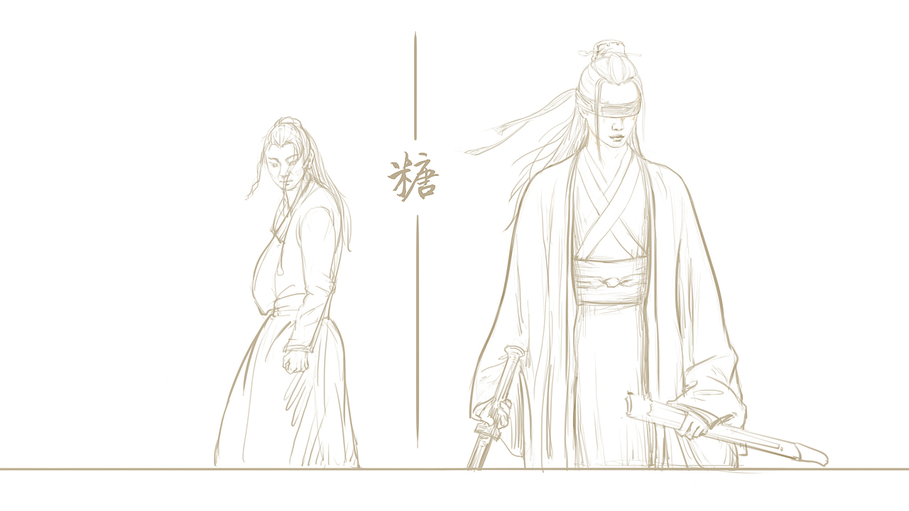 根据影视剧照画的速写