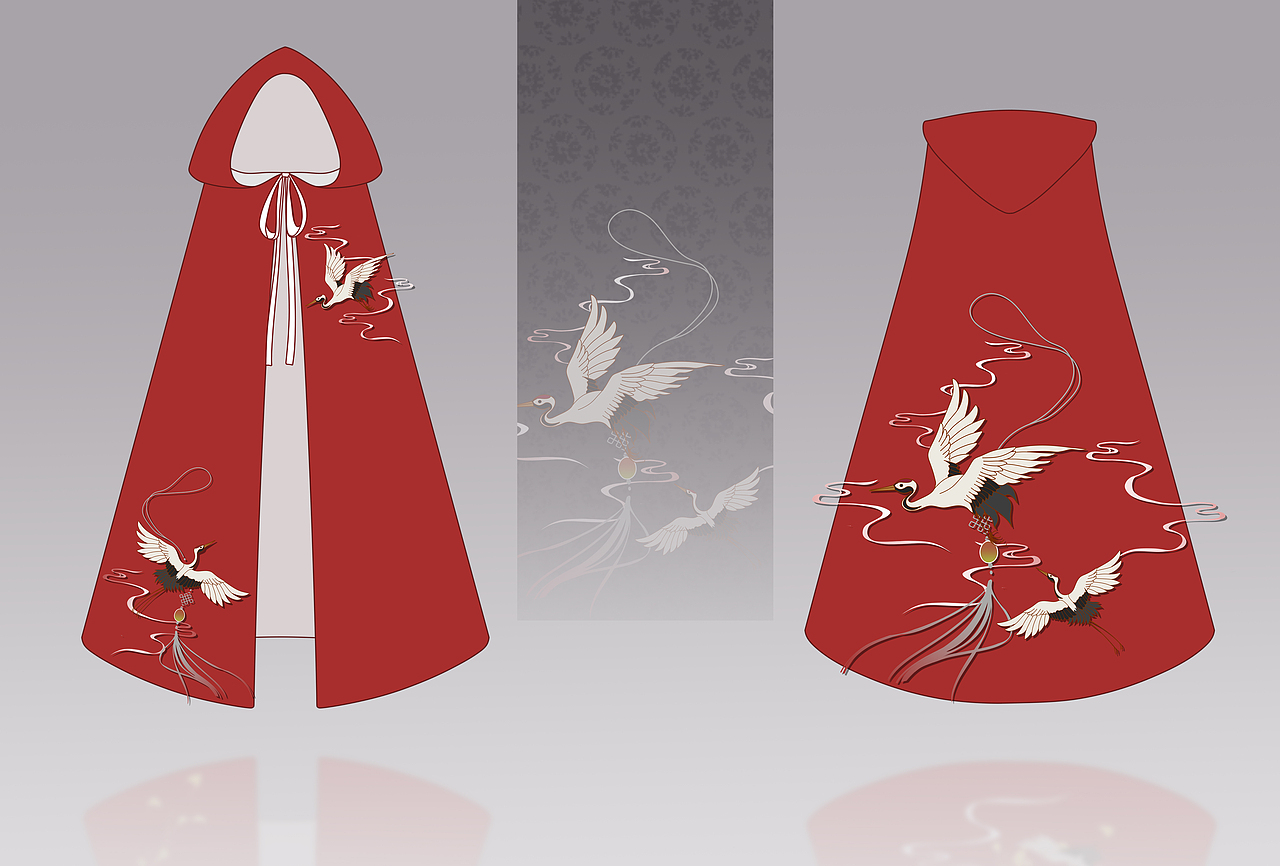 汉服设计之【斗篷】——鹤归
