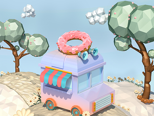 lowpoly多边形建模卡通ip日常练习