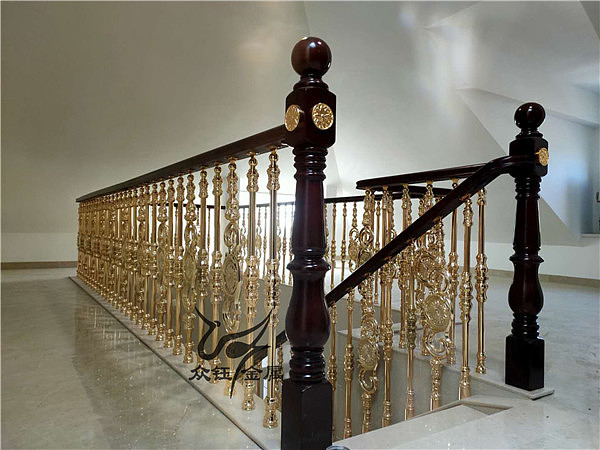 天津新款别墅庭院铜楼梯护栏装饰 铝艺立柱 扶手