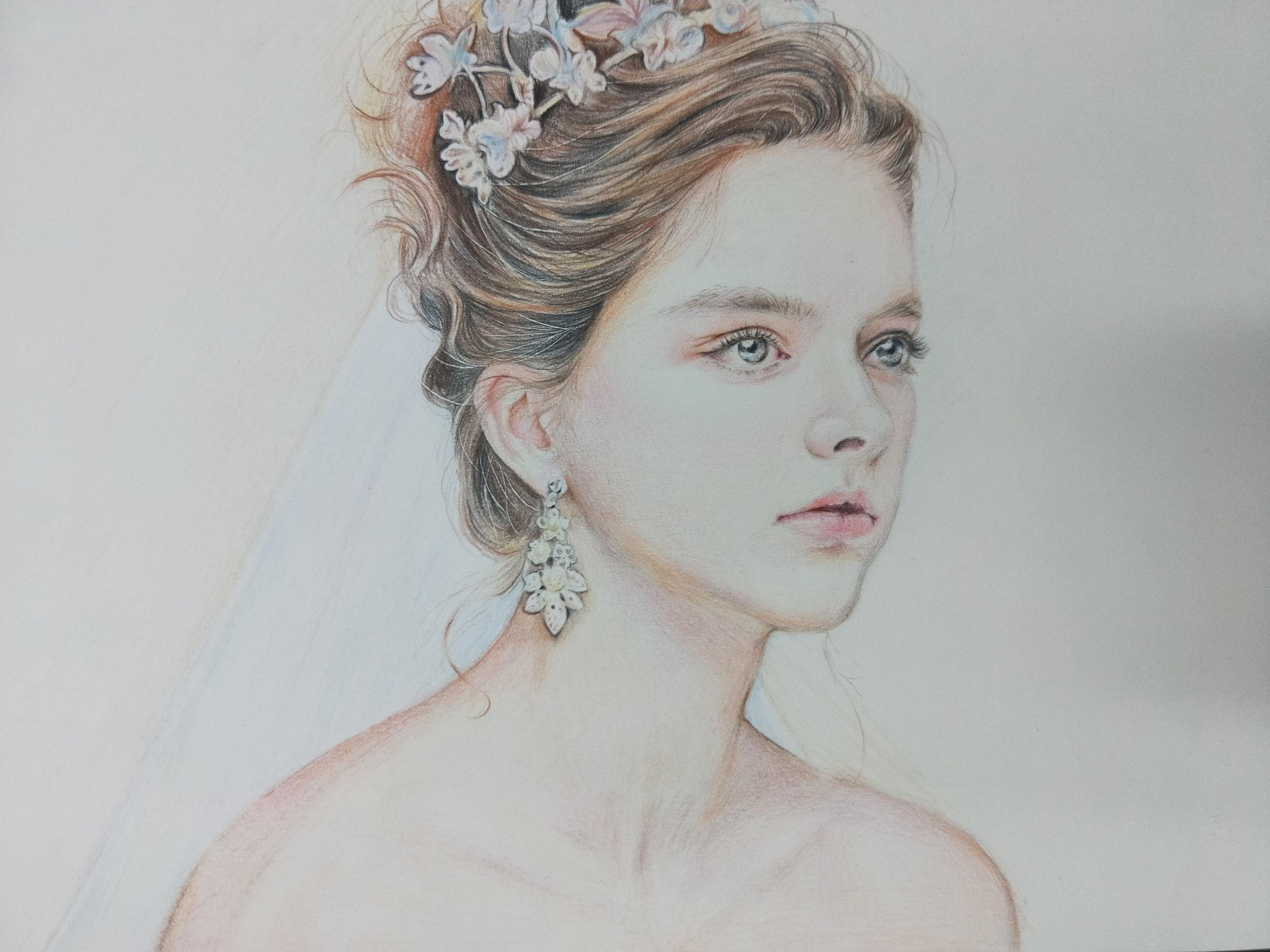 彩铅手绘欧美小姐姐