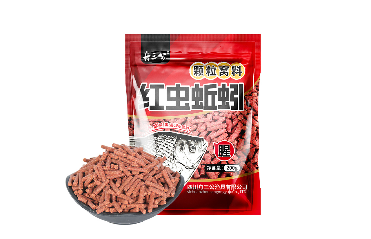 渔具饵料包装袋子自立袋户外鱼饵包装舟三公效果图|平面|包装|林汤圆