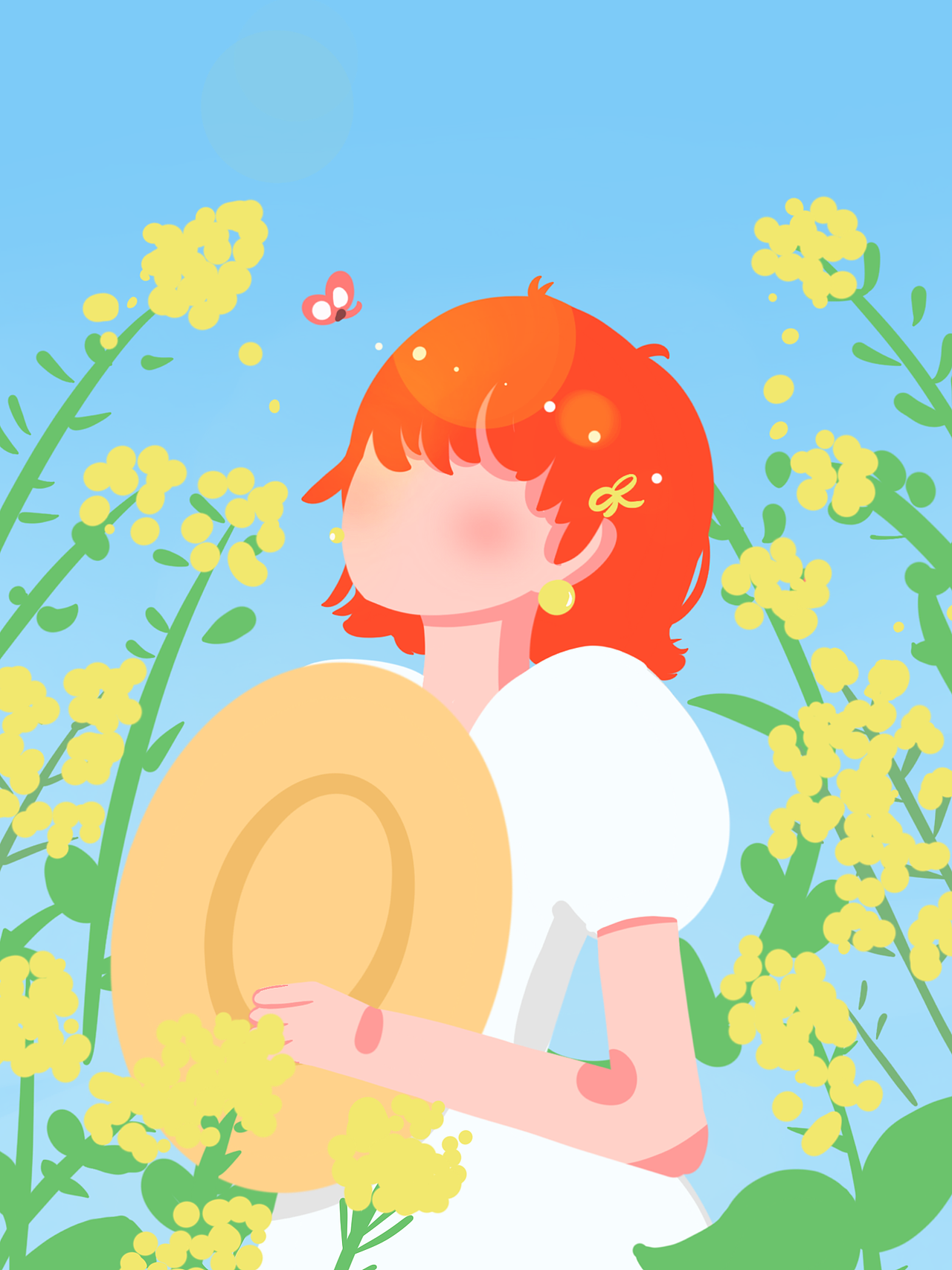 遇见春天系列插画之油菜花田