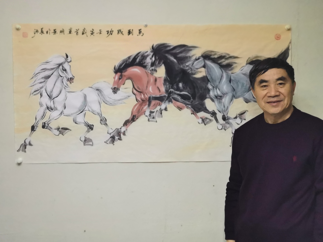 刘建国画马新作