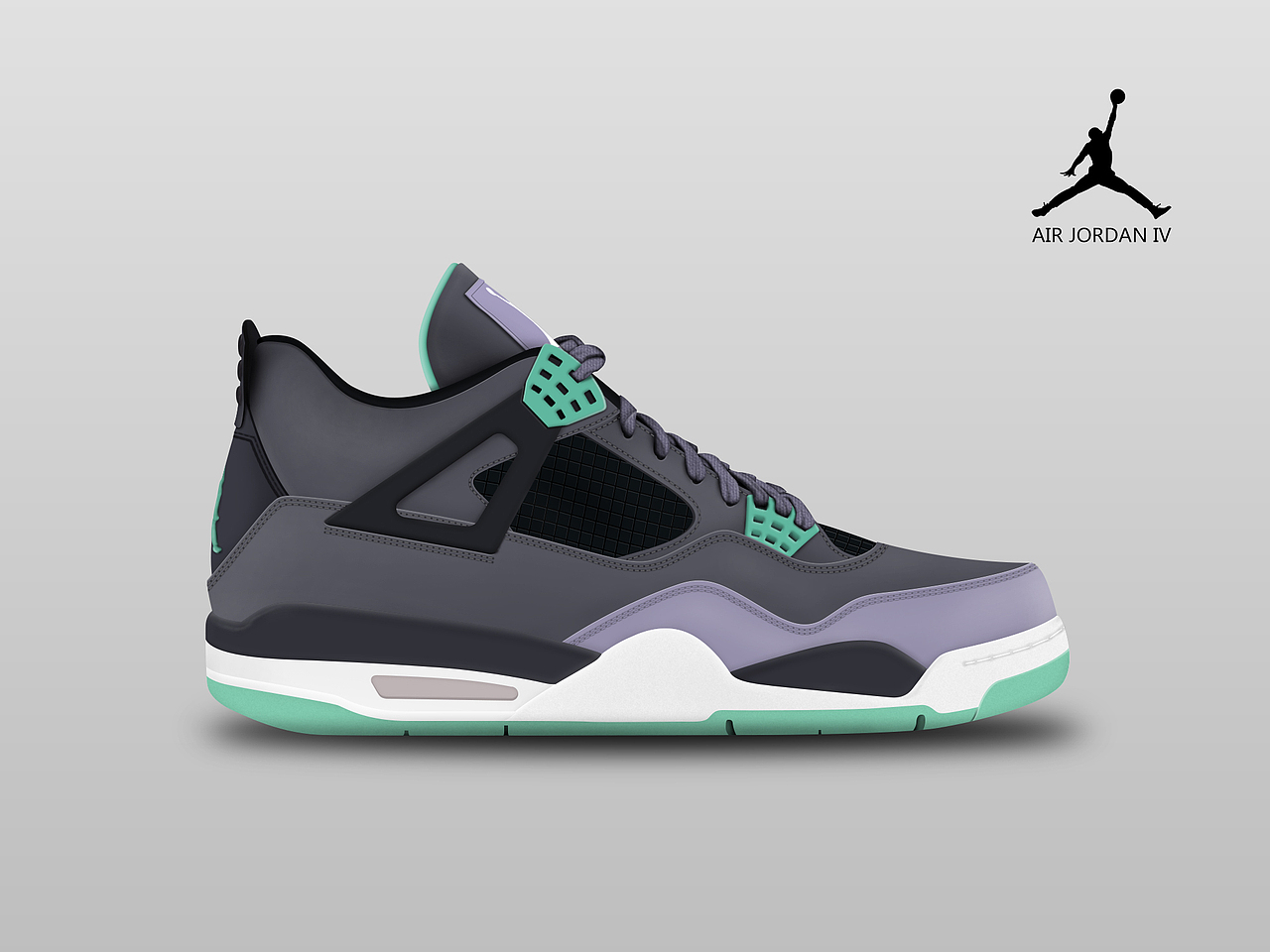 Air Jordan IV 灰绿（图ZMjIxNjM4NTY=） - 创作习作 - 站酷设计师Ericlam_原创素材 - 站酷ZCOOL