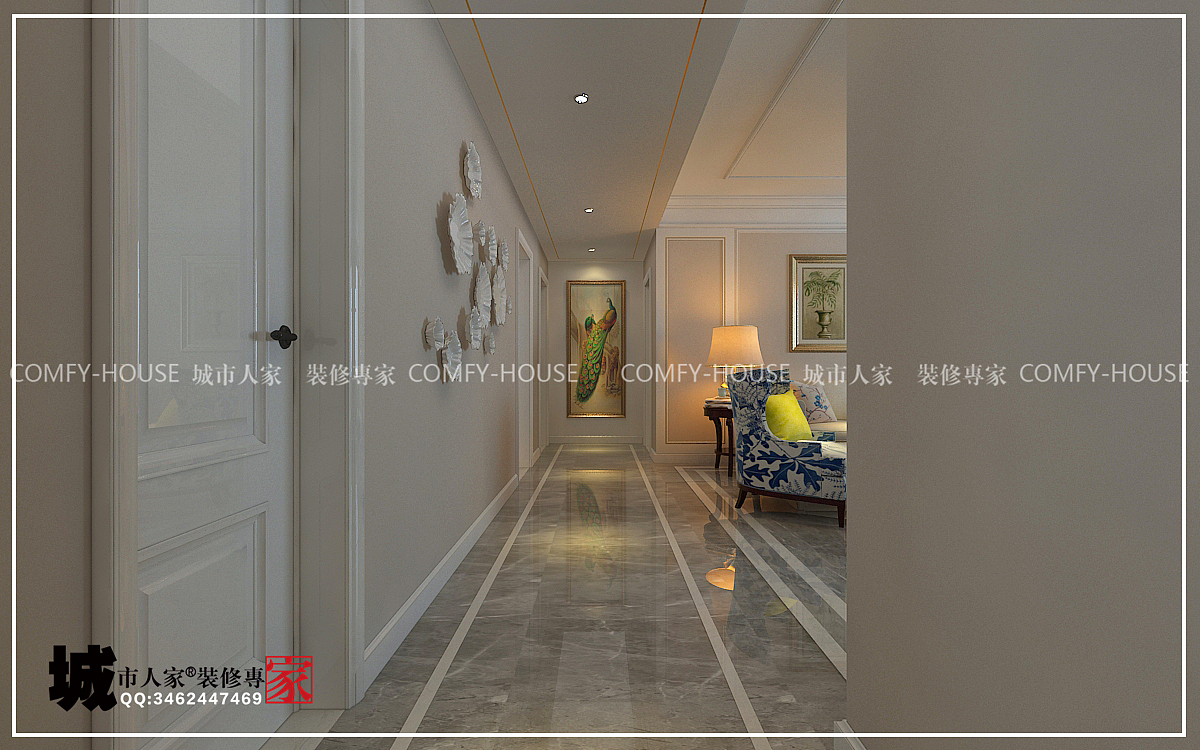 高速绿城.蘭園145㎡三室两厅两卫现代美式装修（图ZMTEyMzY1MzQw） - 家装设计 - 站酷设计师济南城市人家zx原创素材 - 站酷ZCOOL