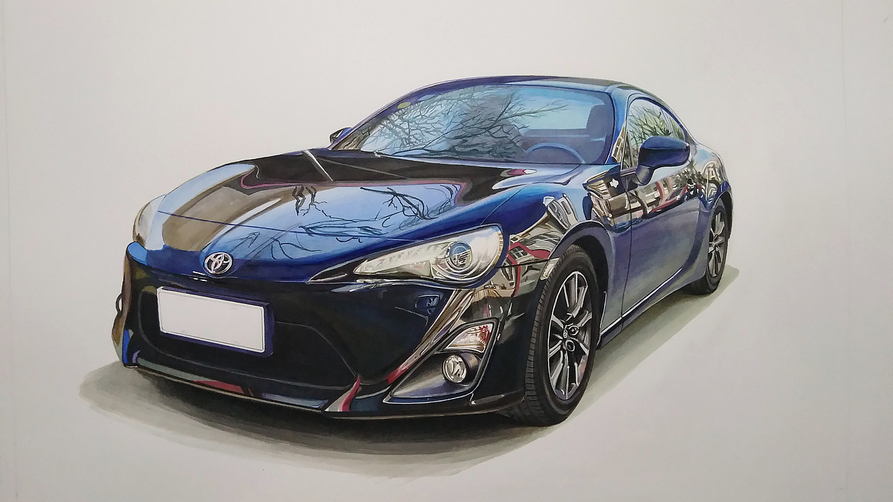 手绘平民跑车TOYOTA GT86