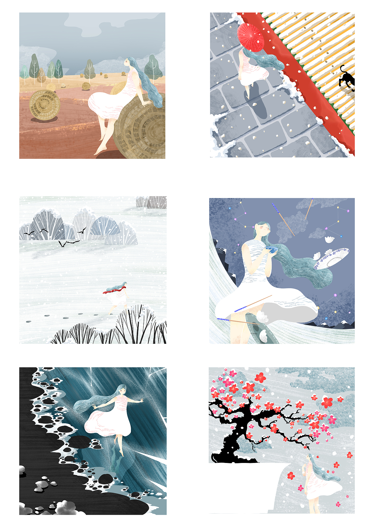 二十四节气（图ZMjE2NDY4ODAw） - 商业插画 - 站酷设计师六咩咩原创素材 - 站酷ZCOOL