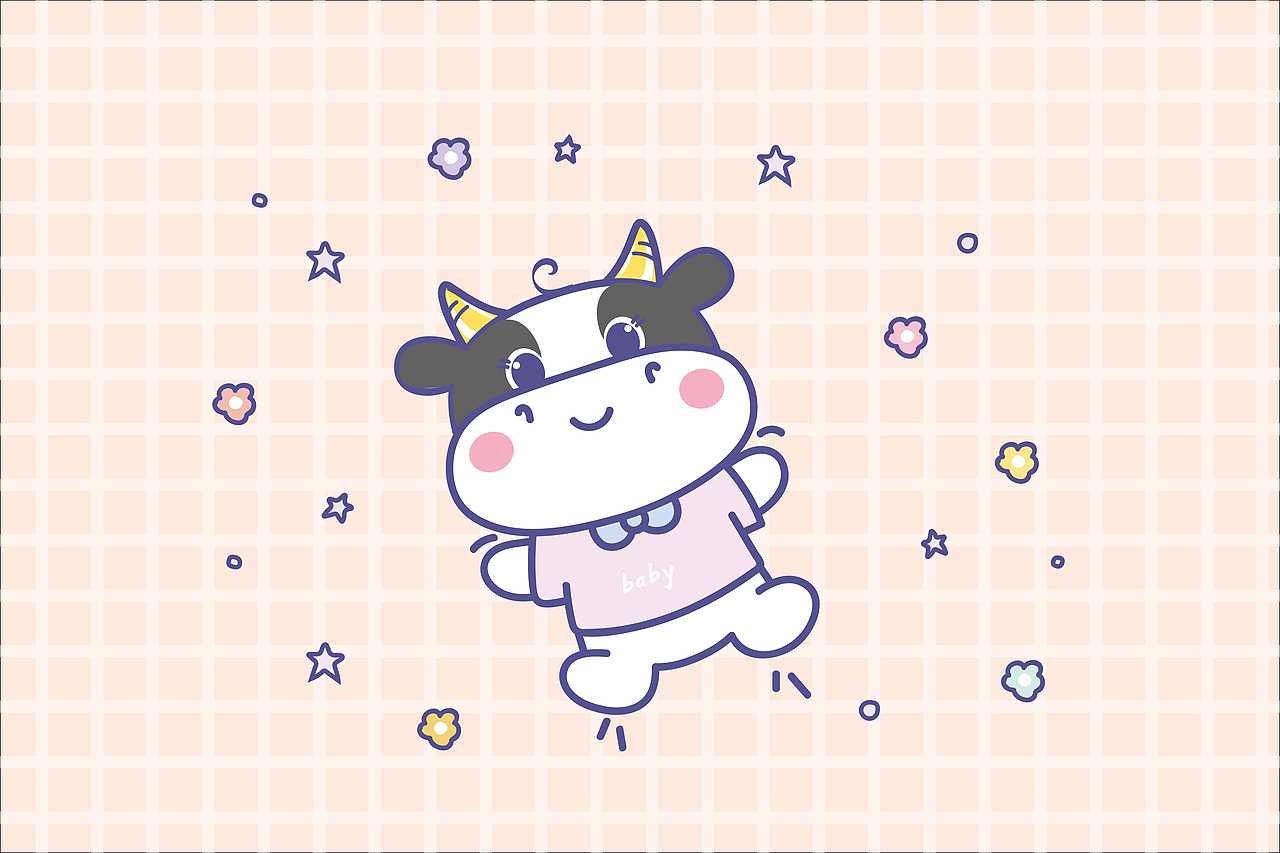 牛卡通可爱插画表情包 T恤衣服转印烫画贴定制（图ZMjUyMjUzMzYw） - 商业插画 - 站酷设计师阿茹生肖IP原创素材 - 站酷ZCOOL