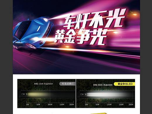 车灯海报 汽车配件海报 汽车配件包装