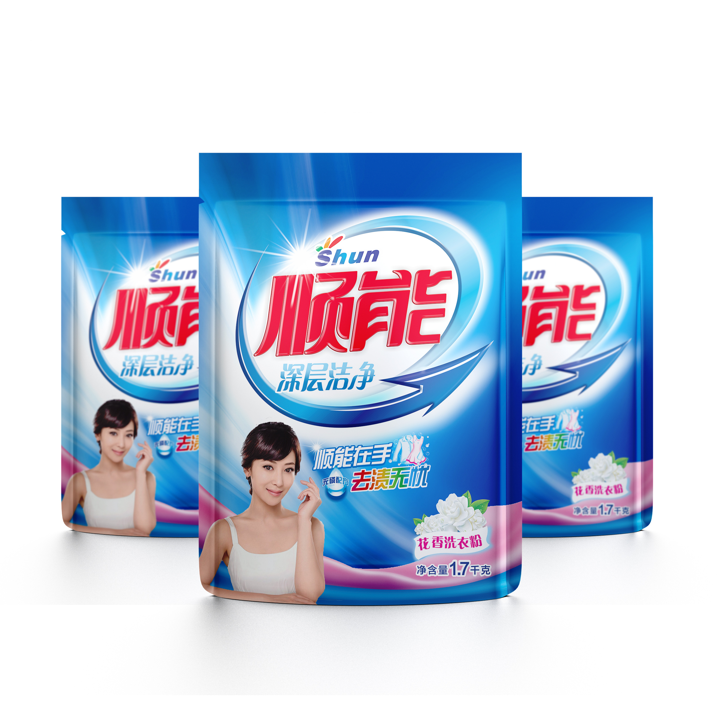 顺能洗衣粉包装设计-三明品牌