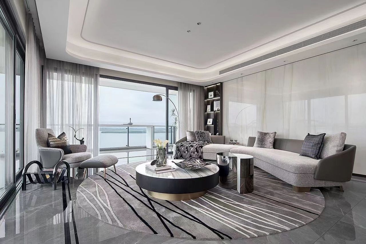 300平米大平层轻奢风格装修设计案例|龙发装饰大罗