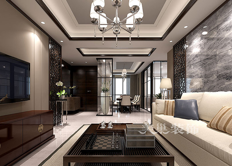华润悦府150平新中式装修效果图，成功人士的复古情调