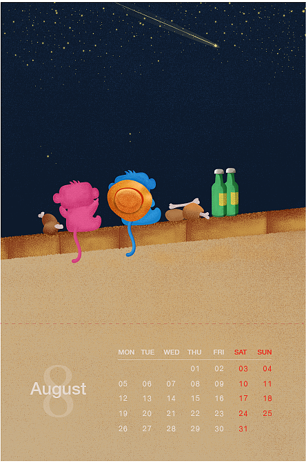 插画台历（图ZMTM5MTA3ODg4） - 宣传物料 - 站酷设计师萝卜爱吃虾原创素材 - 站酷ZCOOL