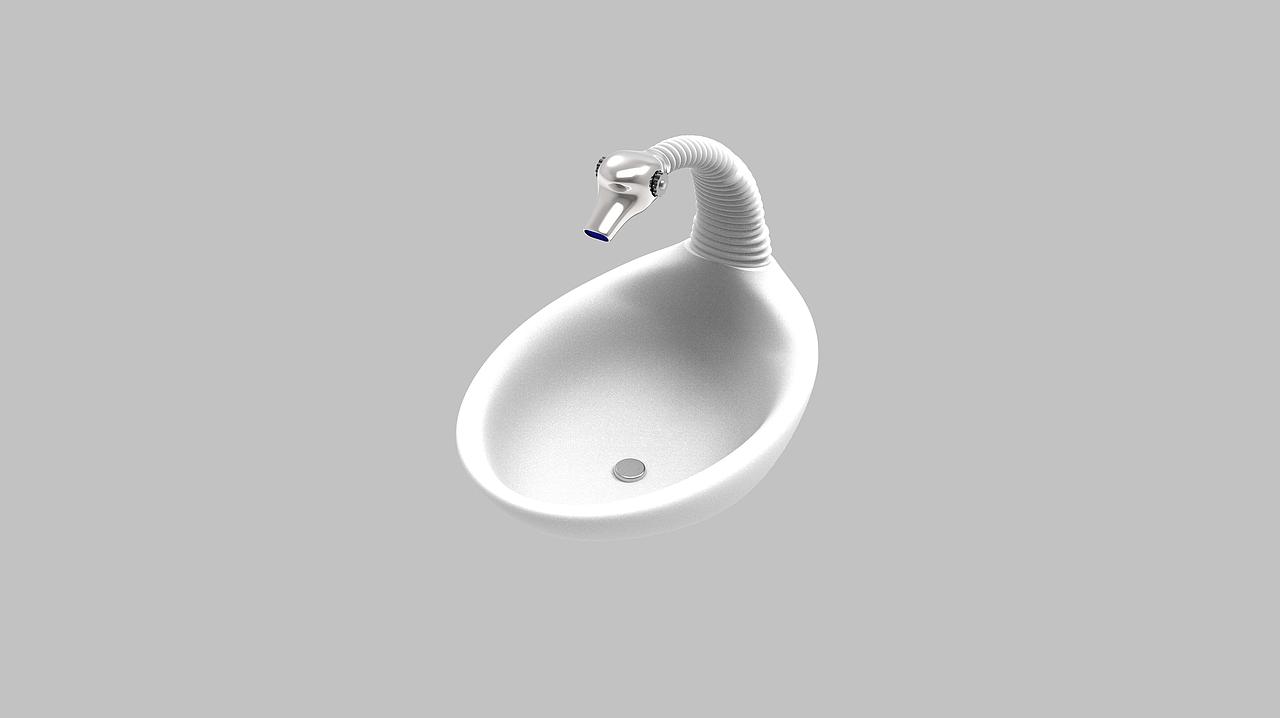 仿生天鹅洗脸盆设计  当时建模还不成熟 重点是创意占个位 嘻嘻北京