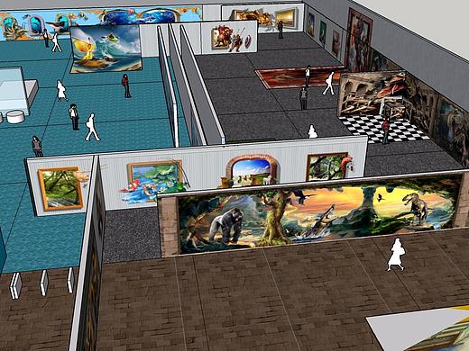  3D画 3D壁画 3D彩绘壁画 3D艺术馆 3D壁画馆 3D地画