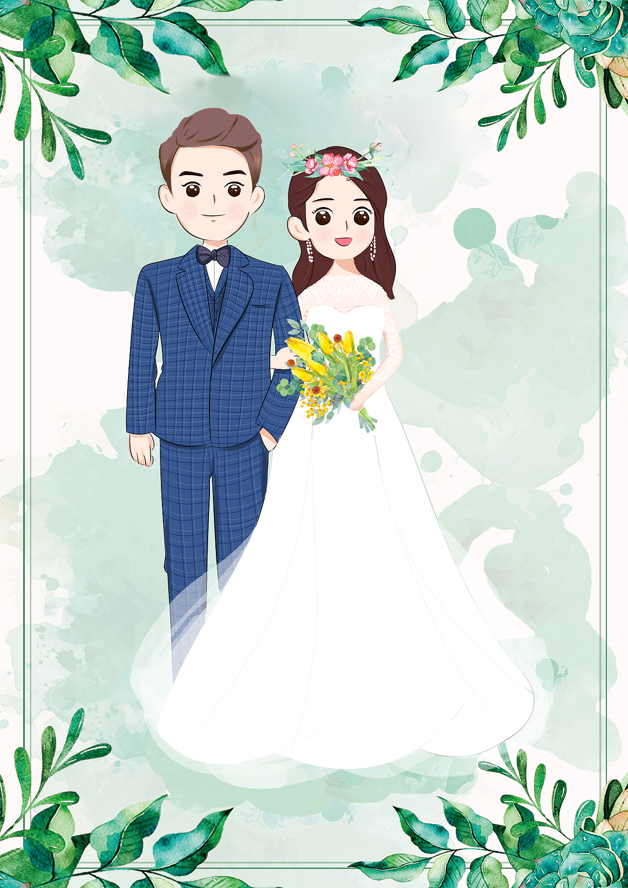 婚礼手绘（图ZMTY4NzcyODQw） - 创作习作 - 站酷设计师古古酱原创素材 - 站酷ZCOOL