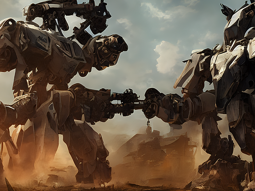 #AI创作实验室#机甲和战争，数字艺术，高度详细的，错