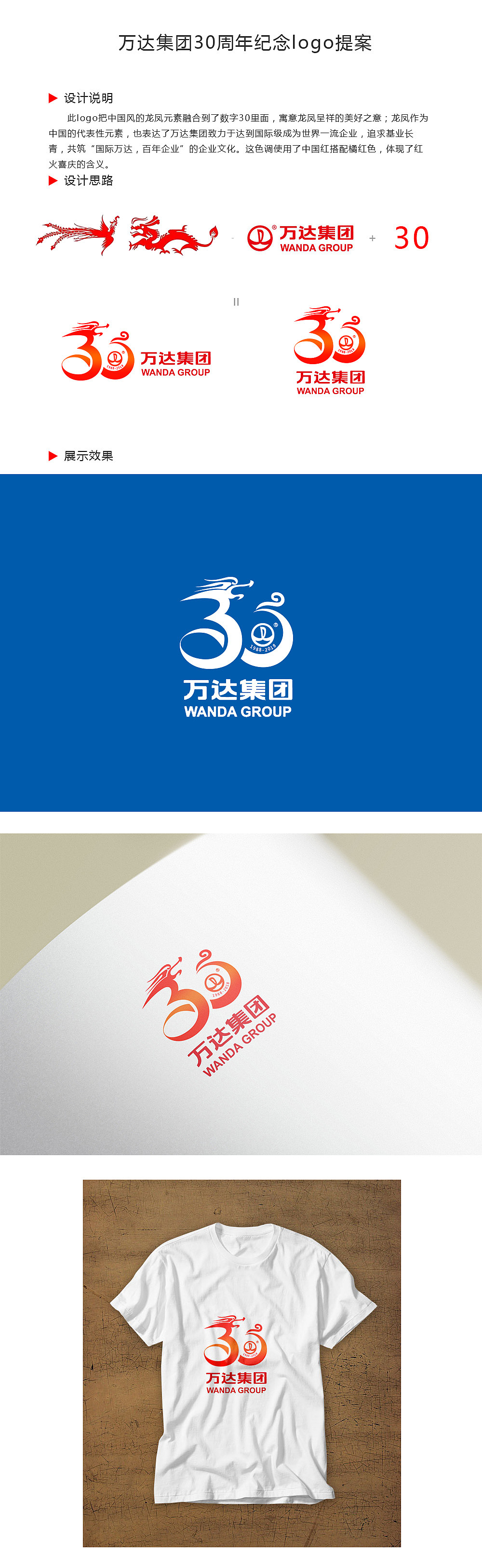 此logo把中国风的龙凤元素融合到了数字30里面,寓意龙凤呈祥的