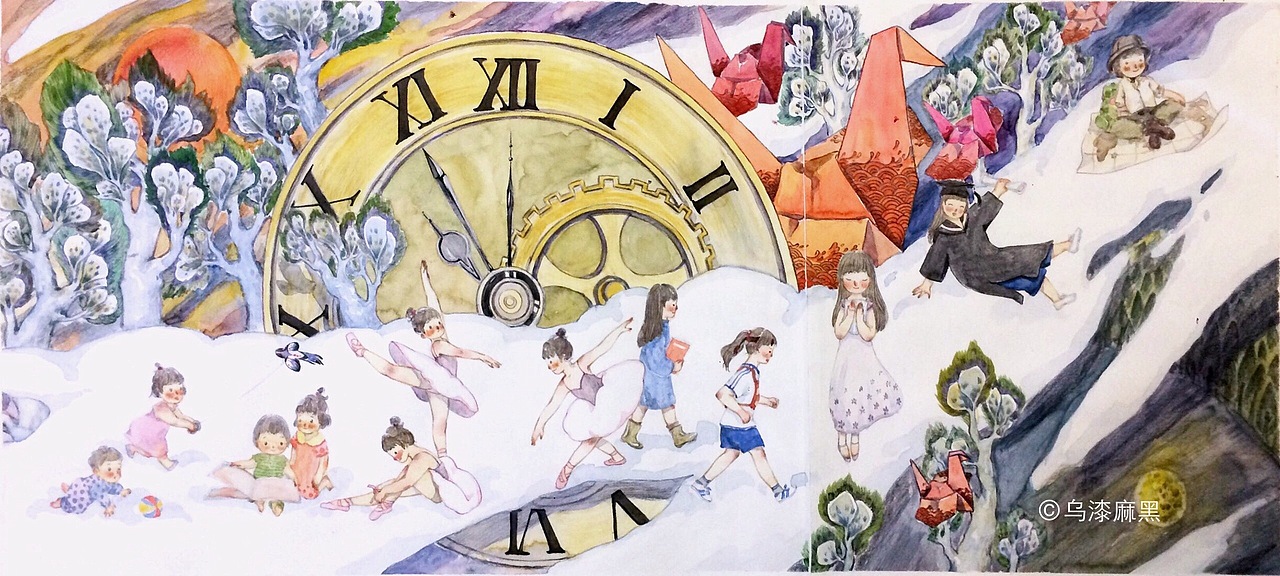 时光之旅（图ZOTk4ODYxMTY=） - 商业插画 - 站酷设计师乌漆麻黑wuuuuu原创素材 - 站酷ZCOOL