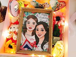 肖像插畫 #媽媽生日禮物#