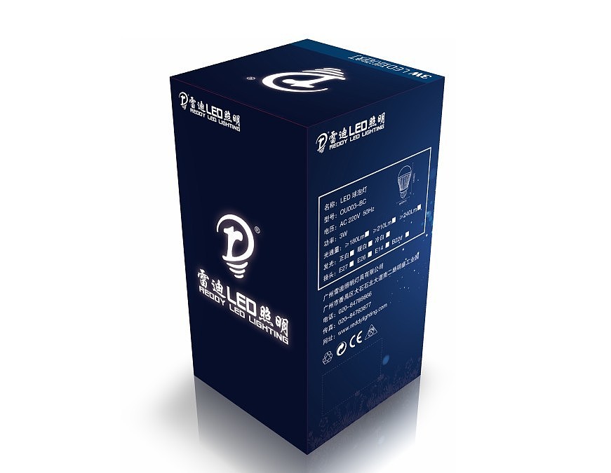 一款LED灯泡包装设计图