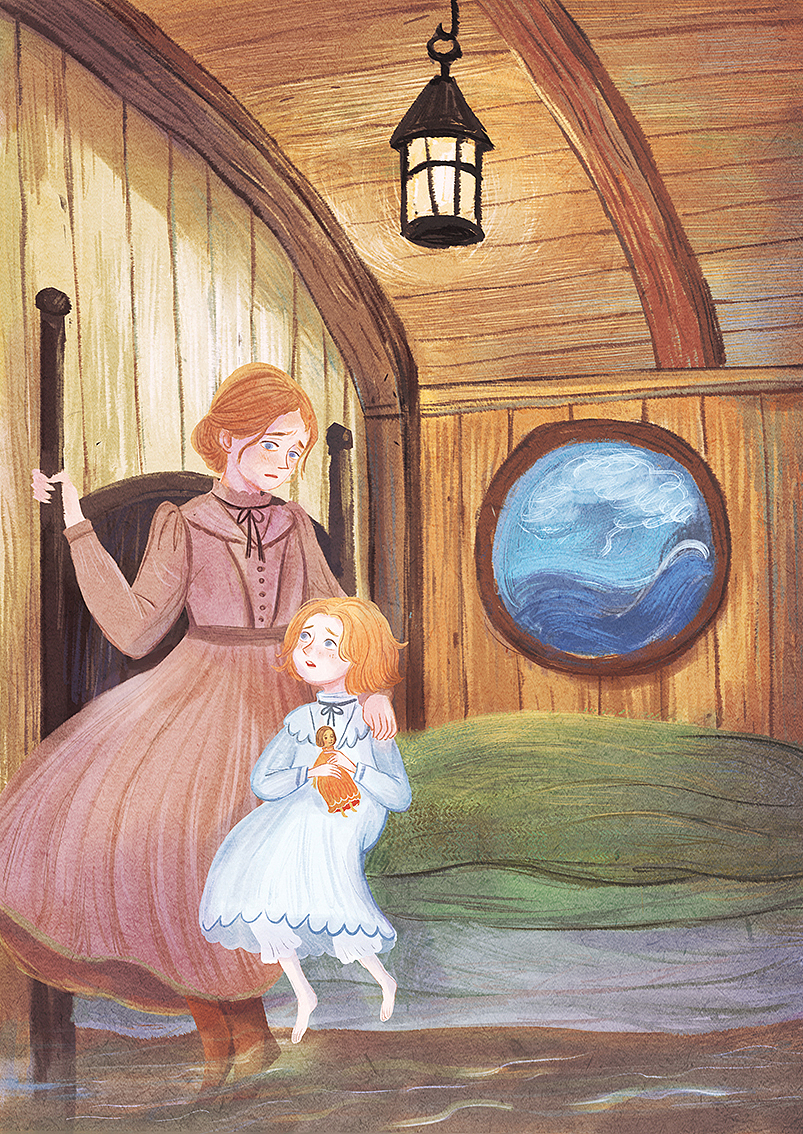 《木头娃娃的旅行》故事插画