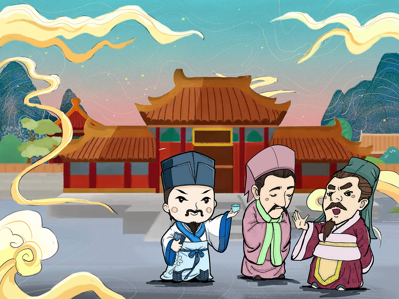 苏轼和三苏文化商业插画