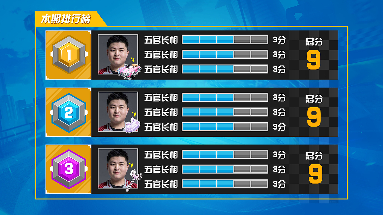 《QQ飞车》本周颜值/性格排行榜节目包装