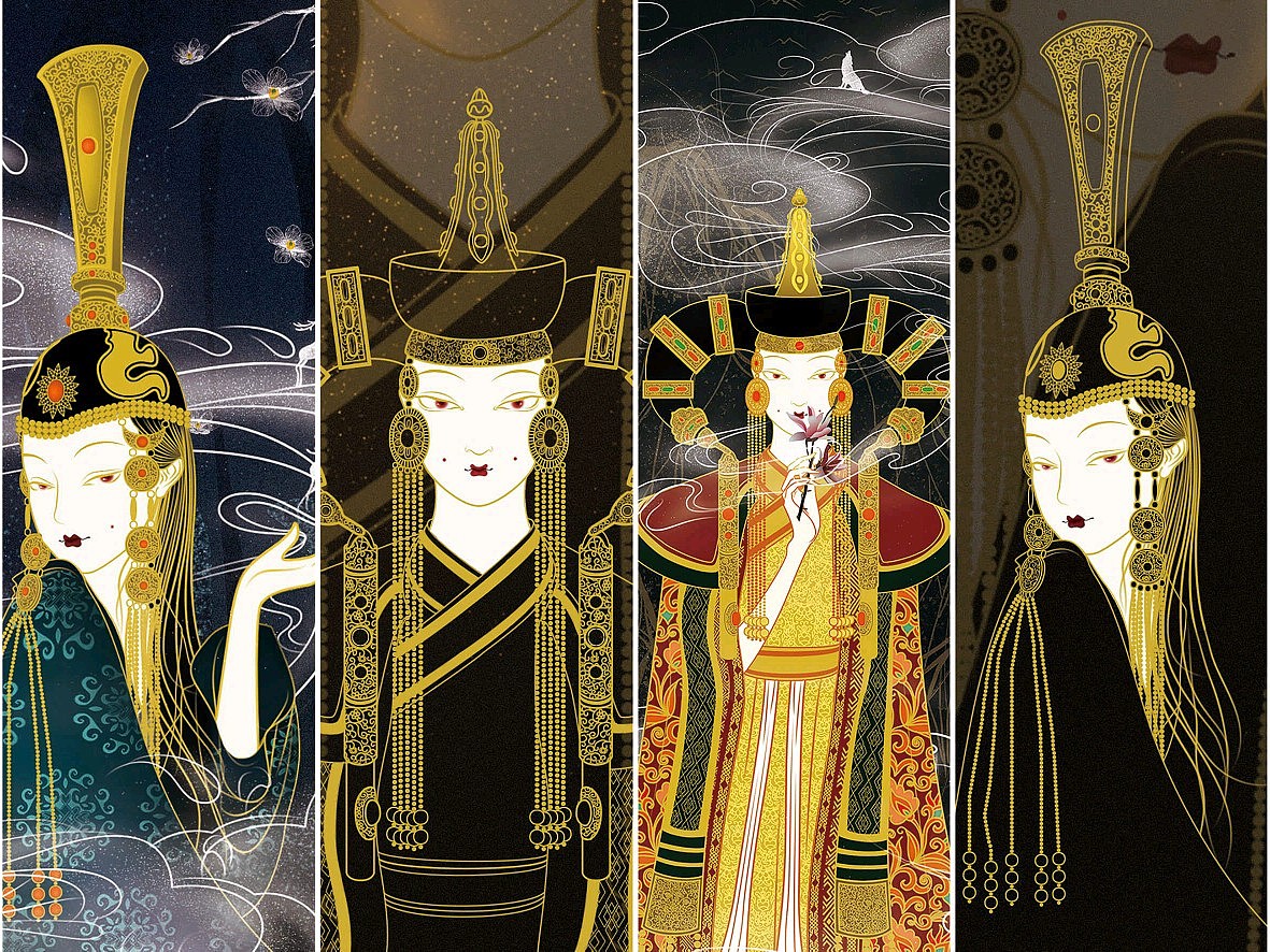 民族风系列插画练习（图ZMjI3NDE4NTMy） - 创作习作 - 站酷设计师是边边ya原创素材 - 站酷ZCOOL