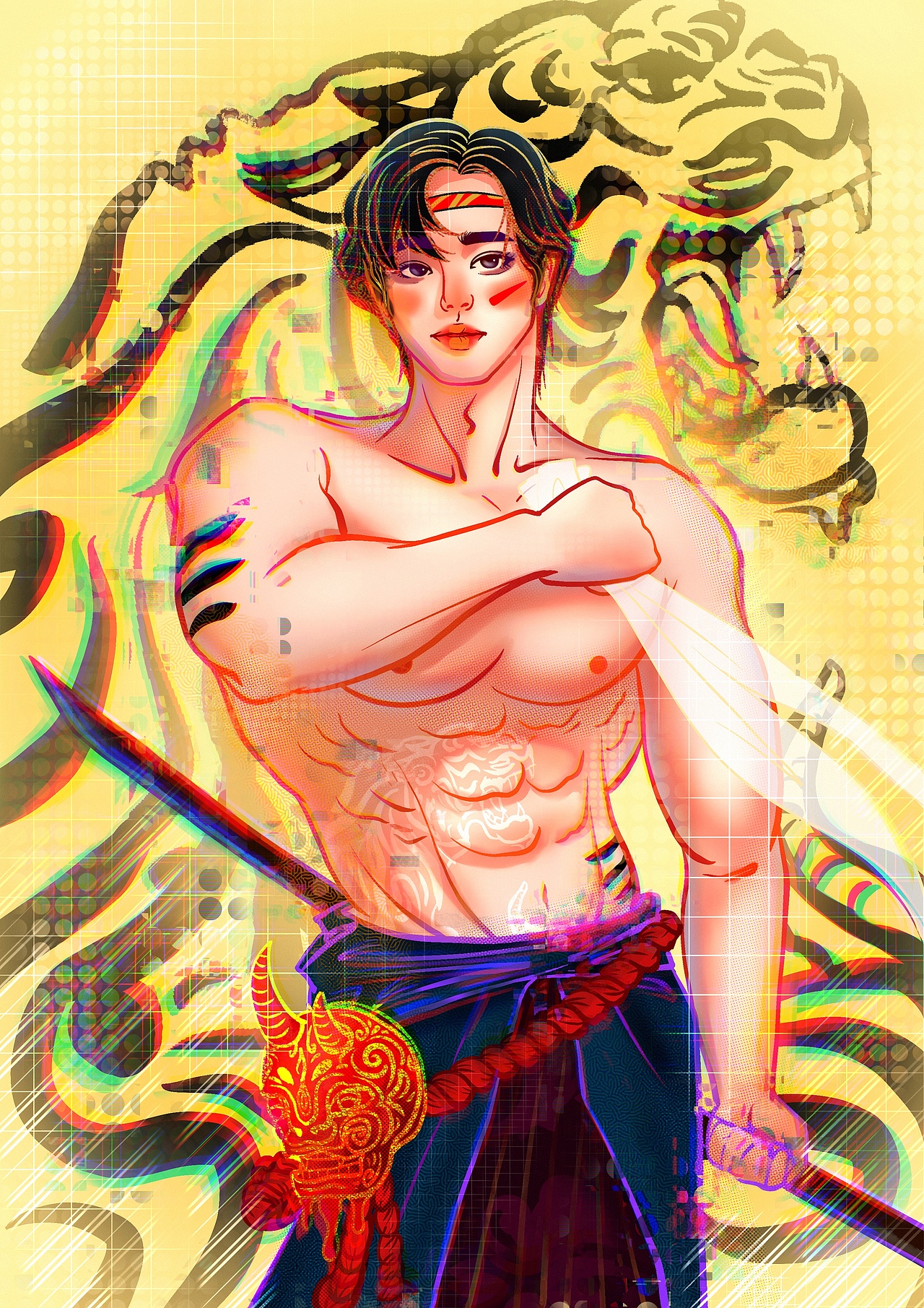 虎年四圣兽拟人（图ZMjg1NzI5NDE2） - 创作习作 - 站酷设计师浮光懵B原创素材 - 站酷ZCOOL