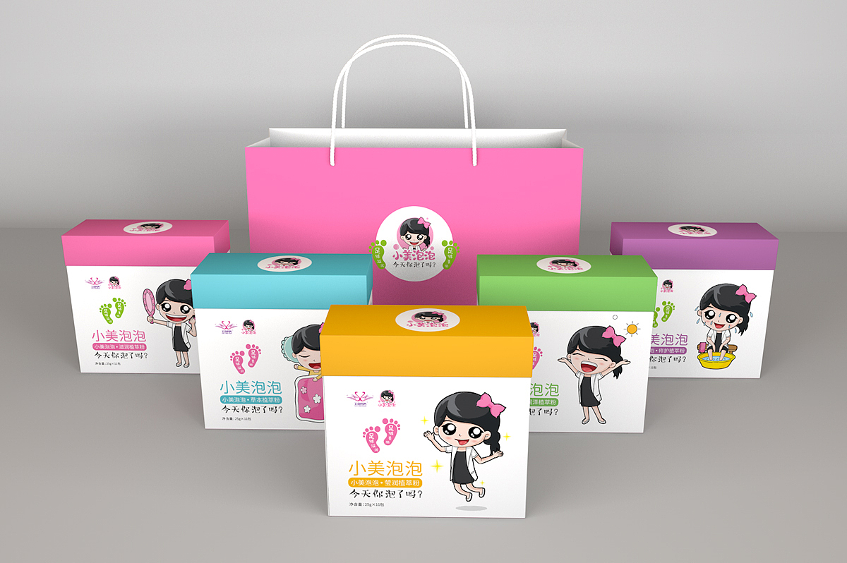 小美泡泡植萃粉系列包装（图ZMTQ0NzY5Njg4） - 包装 - 站酷设计师济南壹略品牌设计原创素材 - 站酷ZCOOL