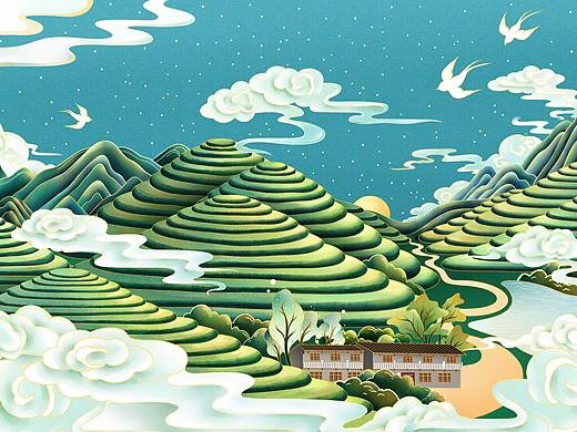 茶叶包装插画设计